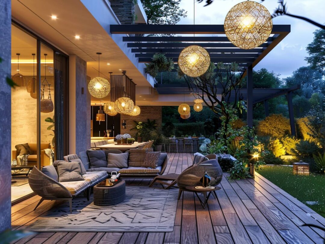 Jakie lampy elewacyjne najlepiej oświetlą domy z dużymi tarasami