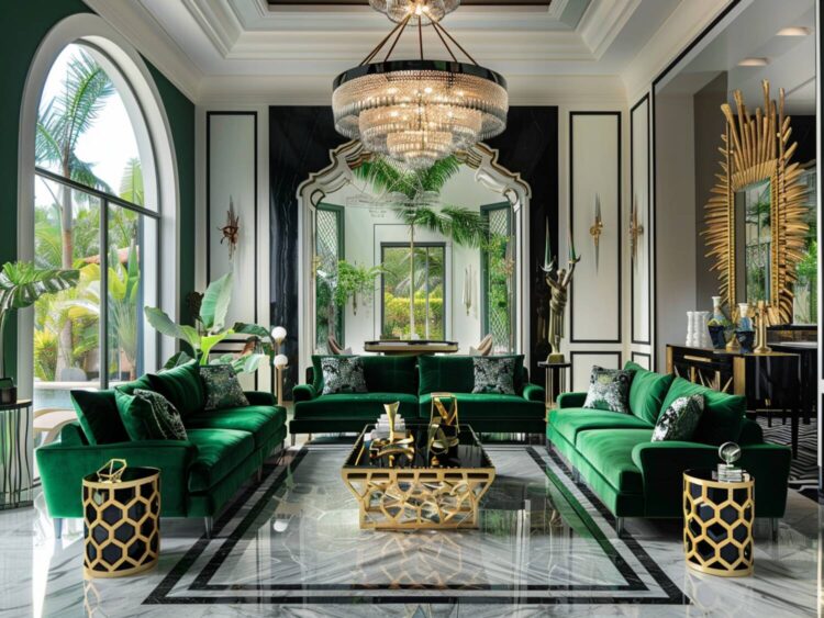 10 przykładów luksusowych wnętrz z elementami art déco