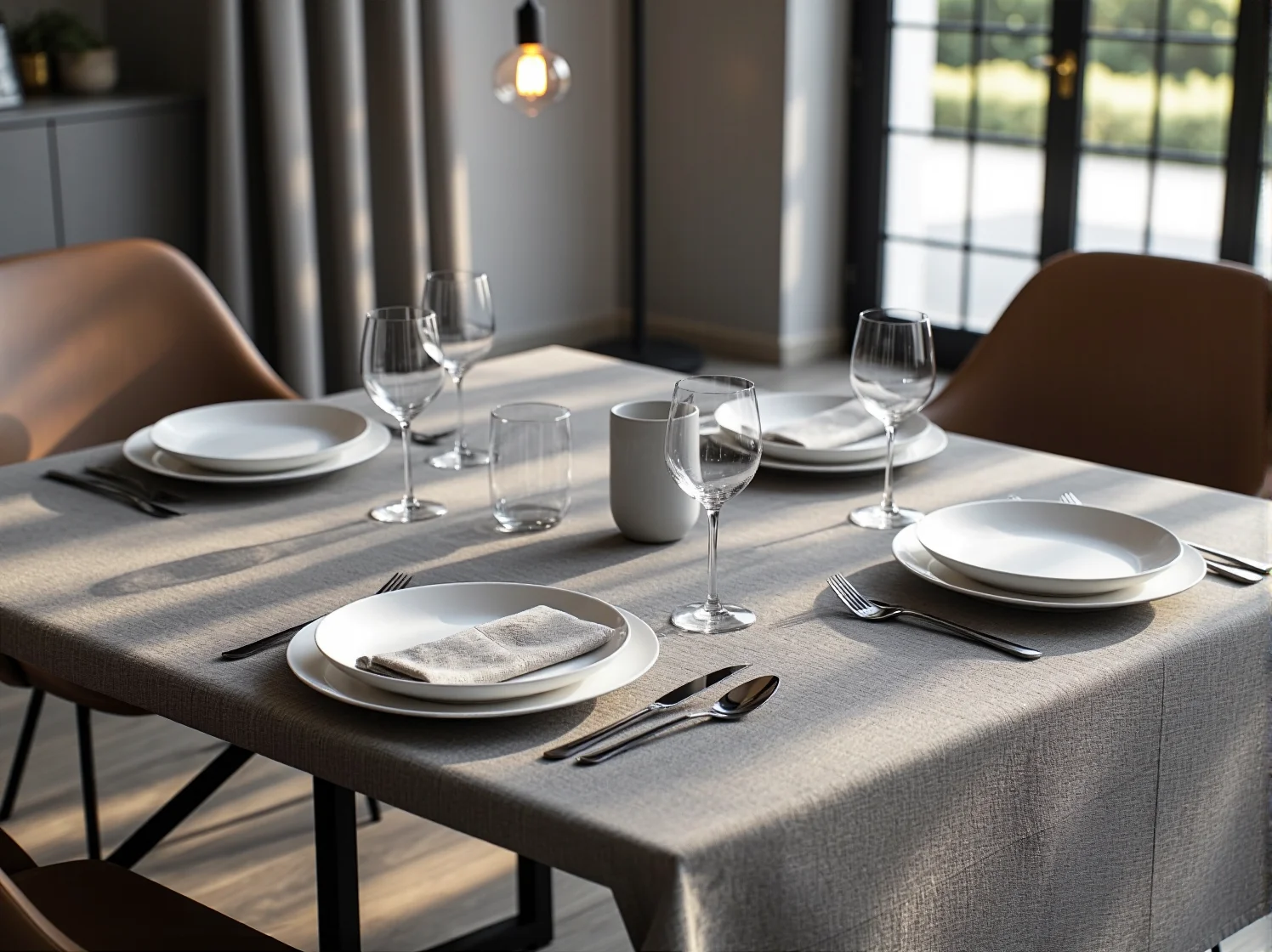 Rodzinny obiadem przy dużym rozłożonym stole na tarasie, trendy ogrodowe 2025.