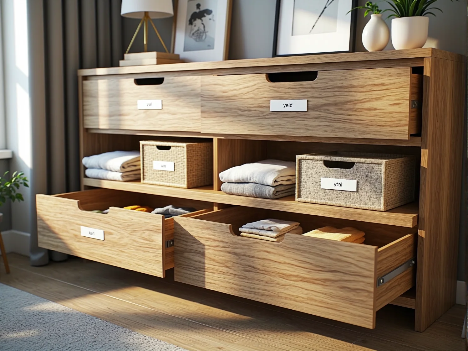 Bezpieczna biała komoda dla dziecka z zaokrąglonymi kantami i organizerem na ubranka.