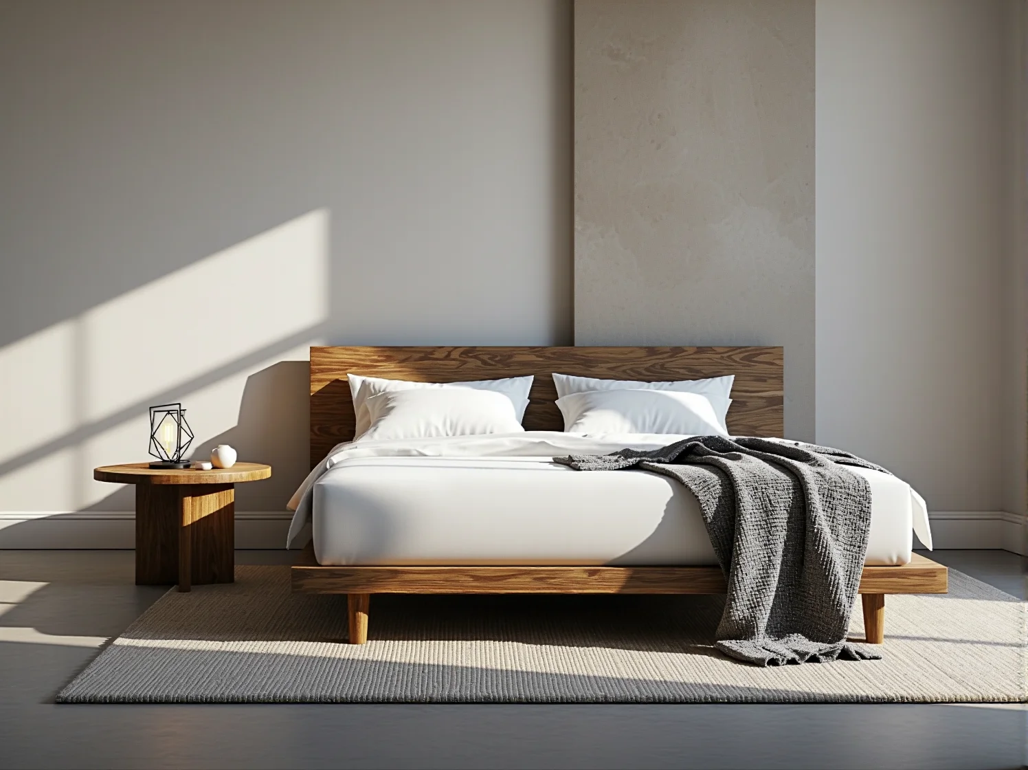 Drewniany stół jadalniany i krzesła – przykład minimalistycznego designu do funkcjonalnej kuchni.