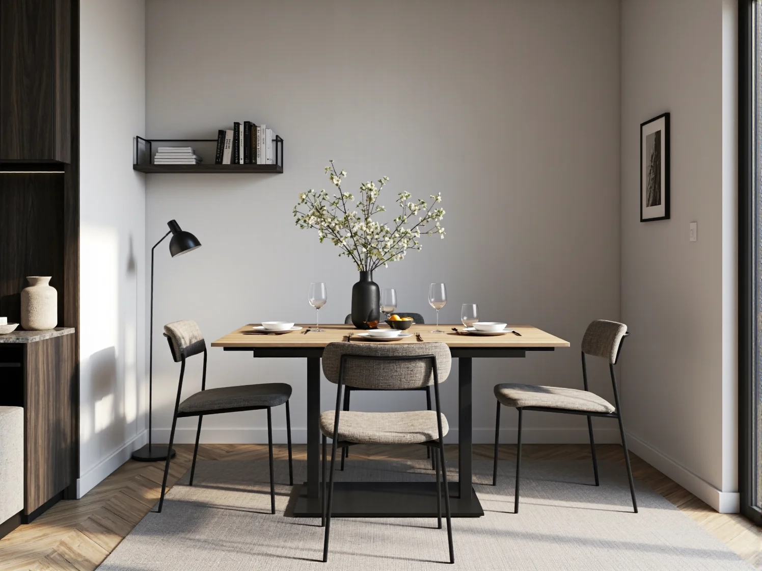 Stylowy drewniany stół rozkładany - popularny wybór do kompaktowych wnętrz w 2025 roku.