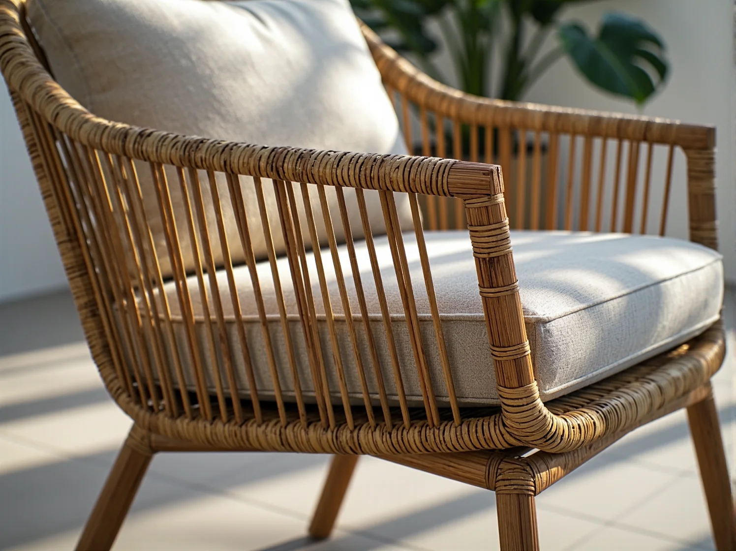 Zbliżenie na naturalną strukturę drewna certyfikowanego FSC użytego do produkcji krzeseł ogrodowych.