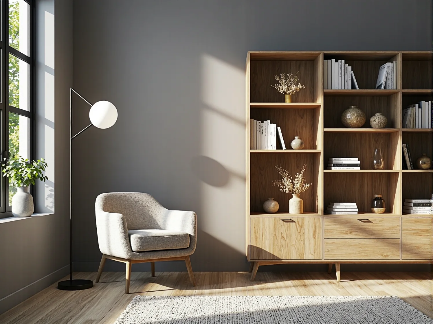 Ekologiczne łóżko skandynawskie w sypialni o minimalistycznym wystroju – naturalny design i ekologia.