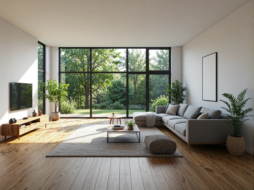 Szafka RTV dąb naturalny w stylu skandynawskim z otwartymi półkami