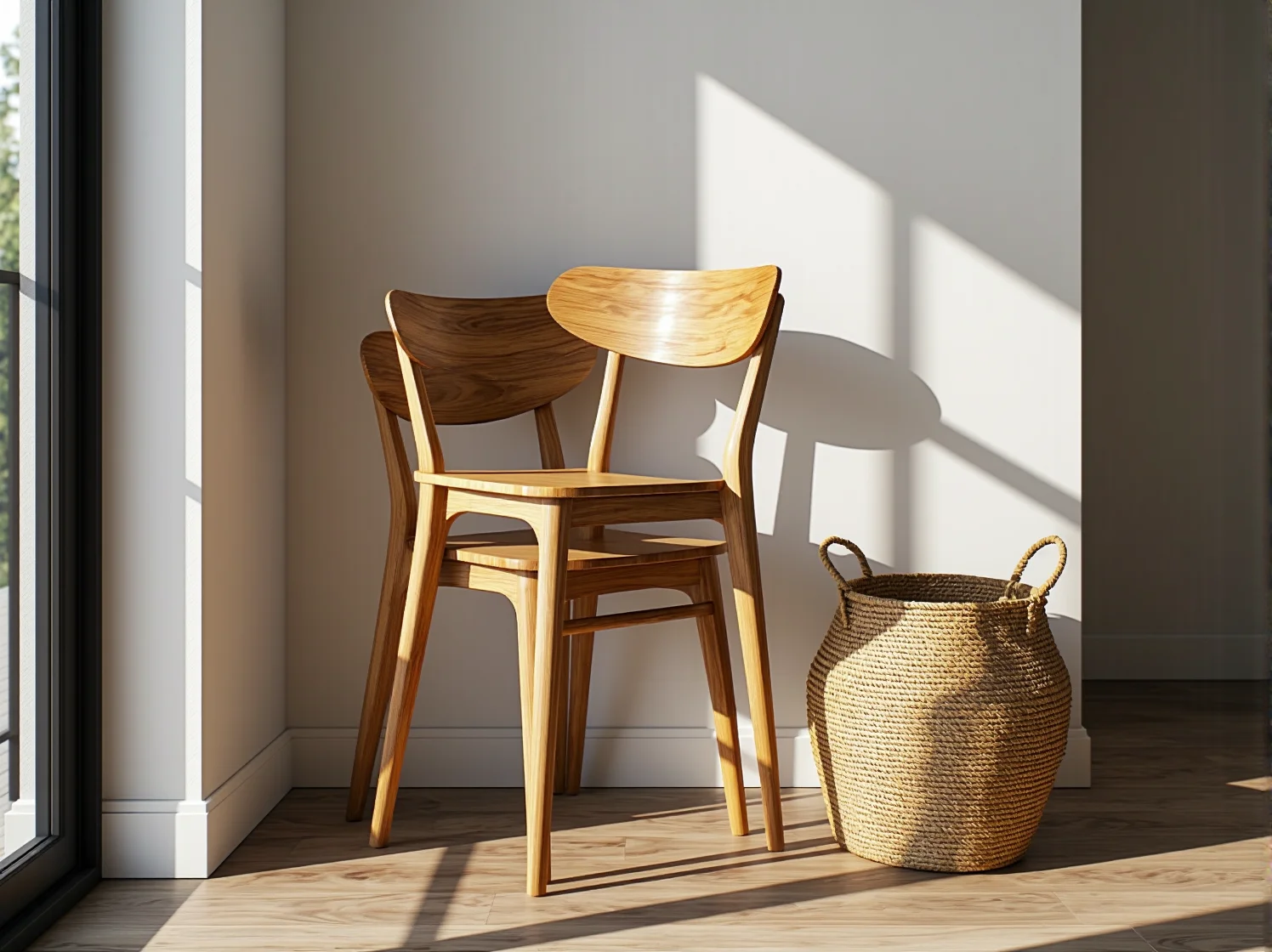 Funkcjonalne i ekologiczne krzesła skandynawskie idealne do kompaktowej jadalni.