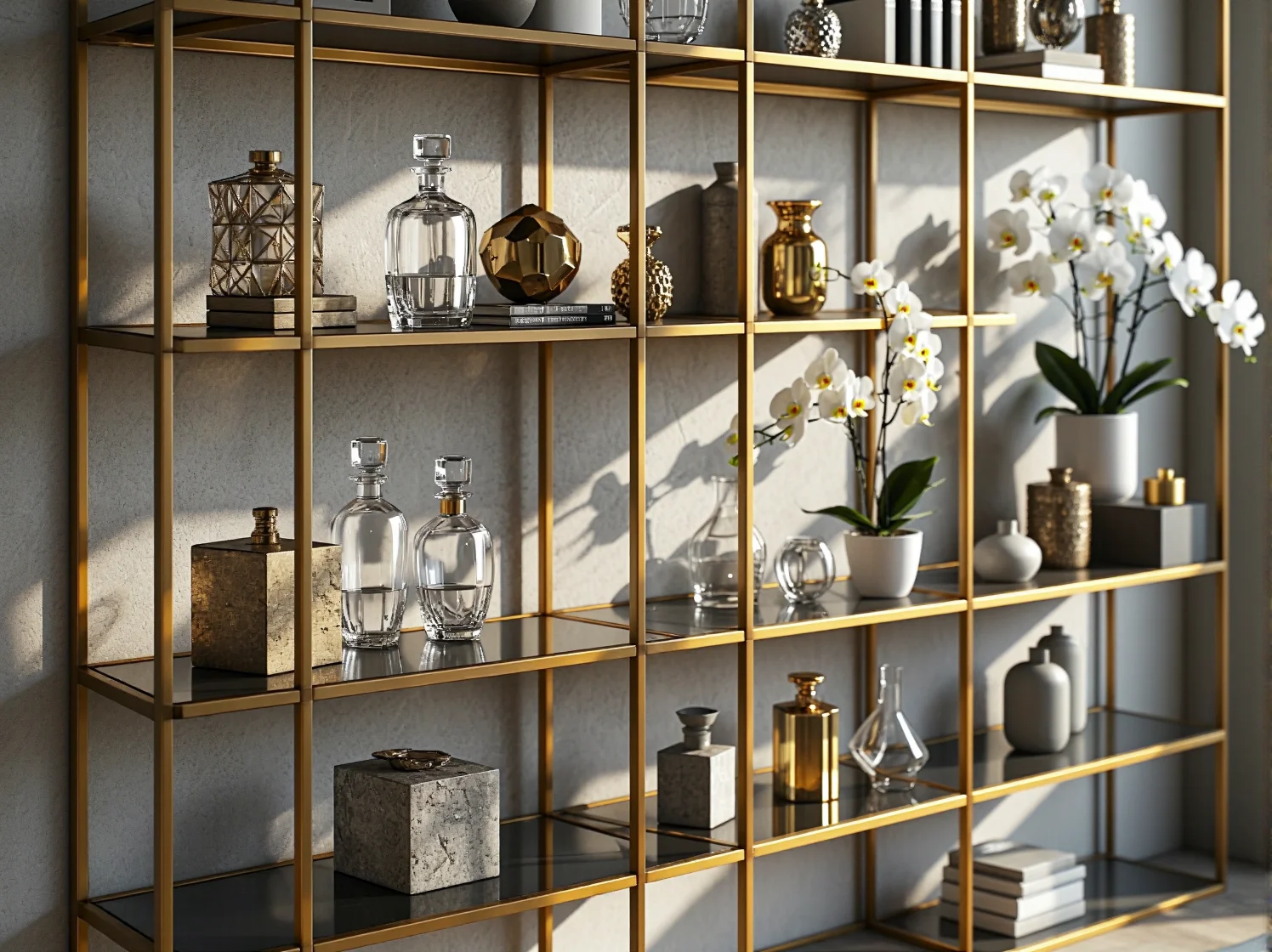 Luksusowy system meblowy Aurelius do domowego gabinetu w stylu glamour.