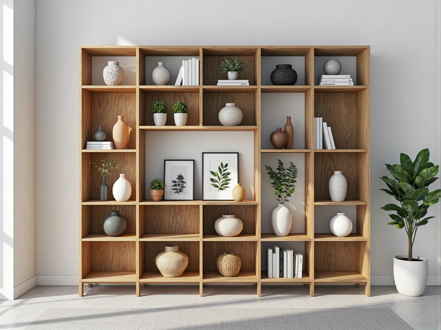 Zestaw mebli przemalowanych w stylu minimalistycznym tworzących spójną i harmonijną przestrzeń.