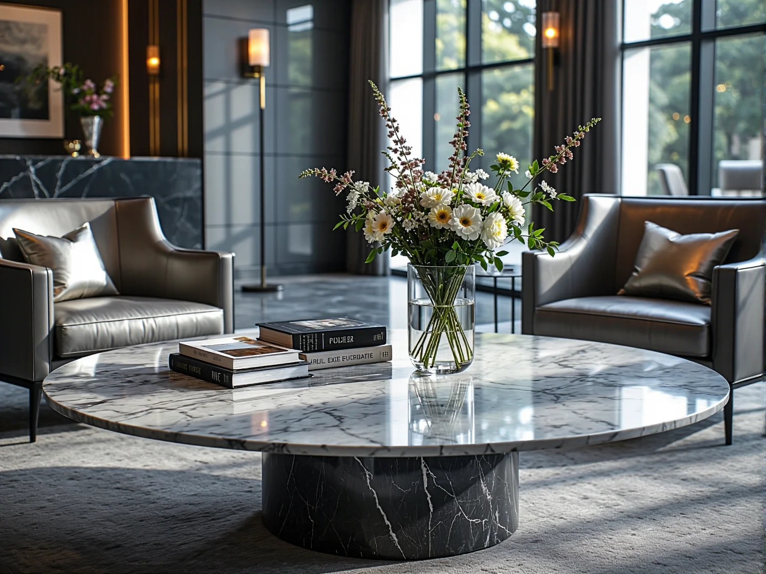 Wytrzymałe i designerskie fotele hotelowe w estetyce glamour dopasowane do prestiżowego lobby.