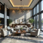 Zestaw mebli wypoczynkowych szary z sofą i fotelami