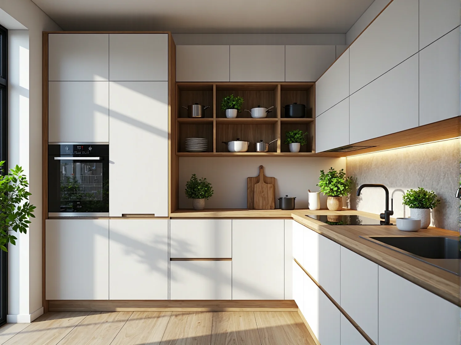 Przezroczyste krzesła z poliwęglanu optycznie powiększające małą jadalnię