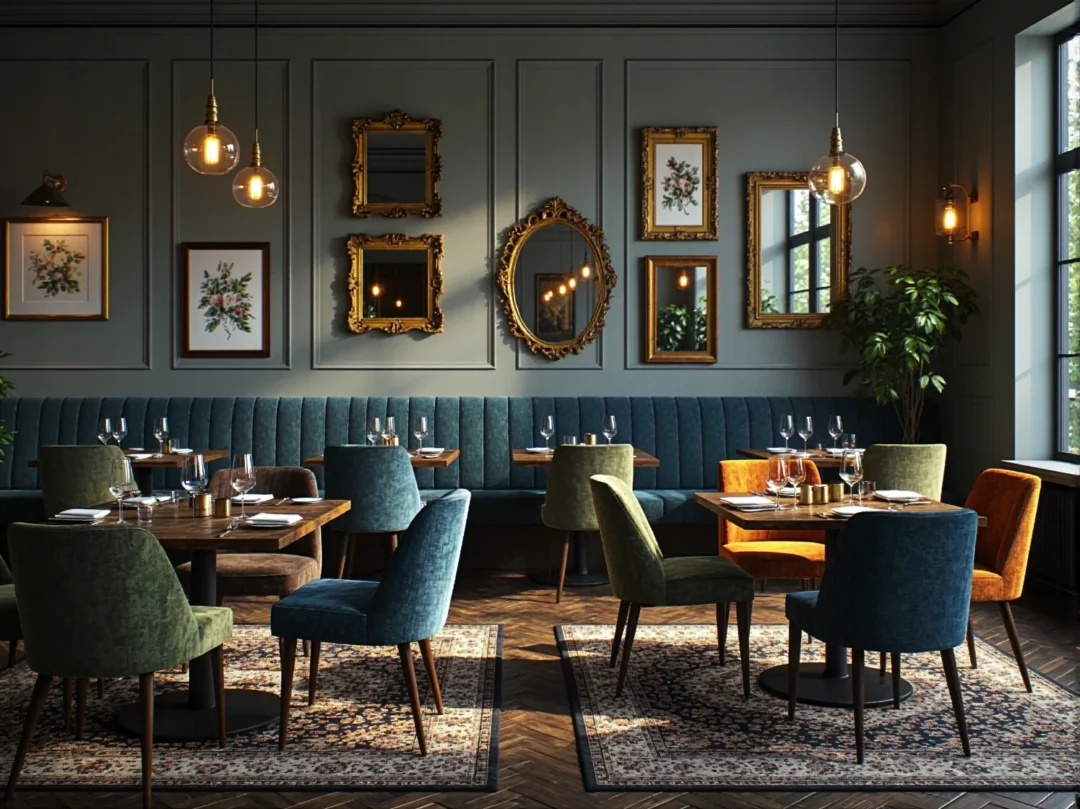 Tapicerowana kanapa bankietowa granatowa z pikowanym oparciem