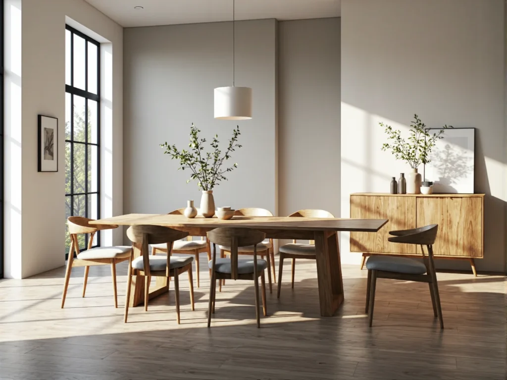 Skandynawski stół jadalniany z litego drewna dębowego