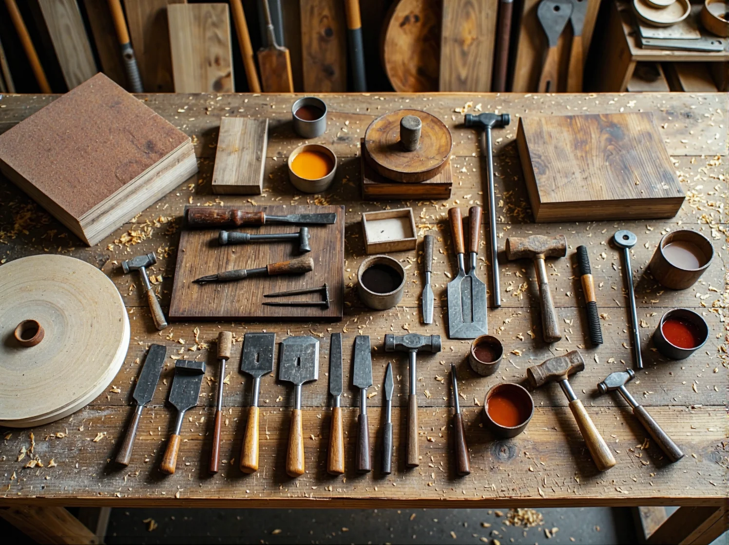 Ręczne szlifowanie i przygotowanie powierzchni antycznego stołu do wykończenia woskiem.